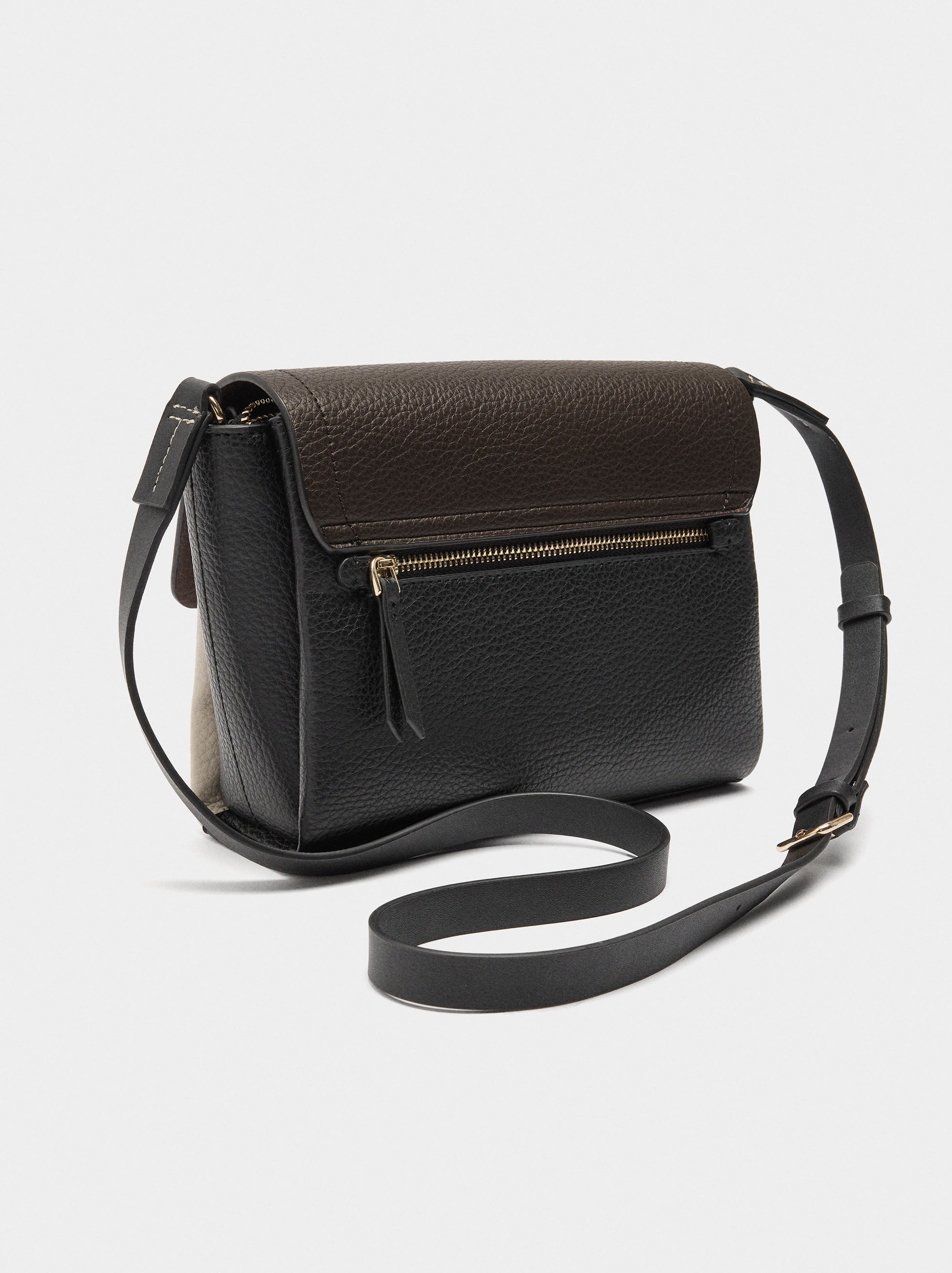 Bolso Bandolera Con Solapa Color Block