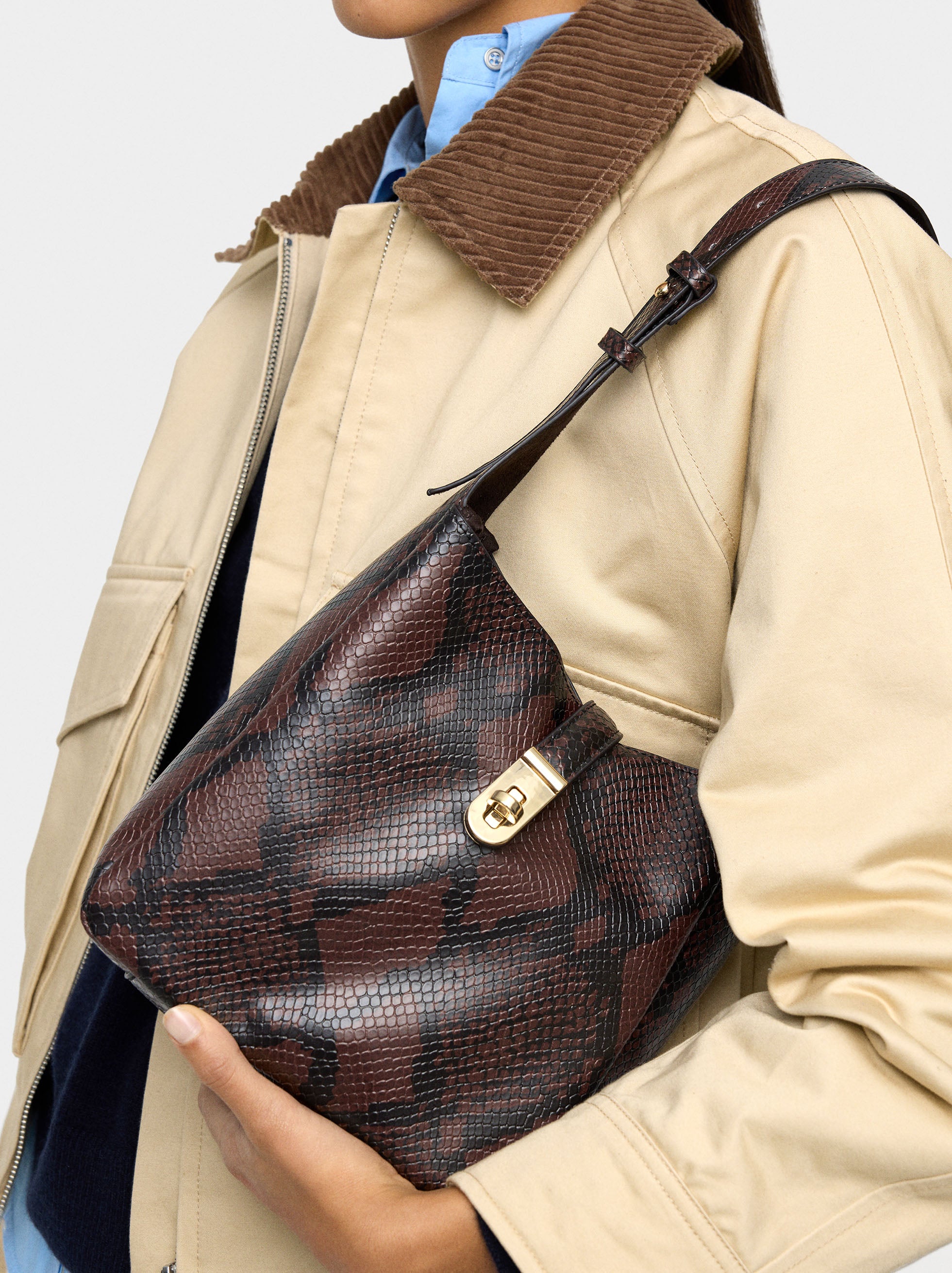 Bolso De Hombro Estampado Animal