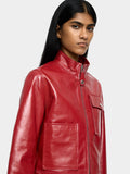 Chaqueta De Piel Con Cremallera