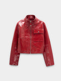 Chaqueta De Piel Con Cremallera