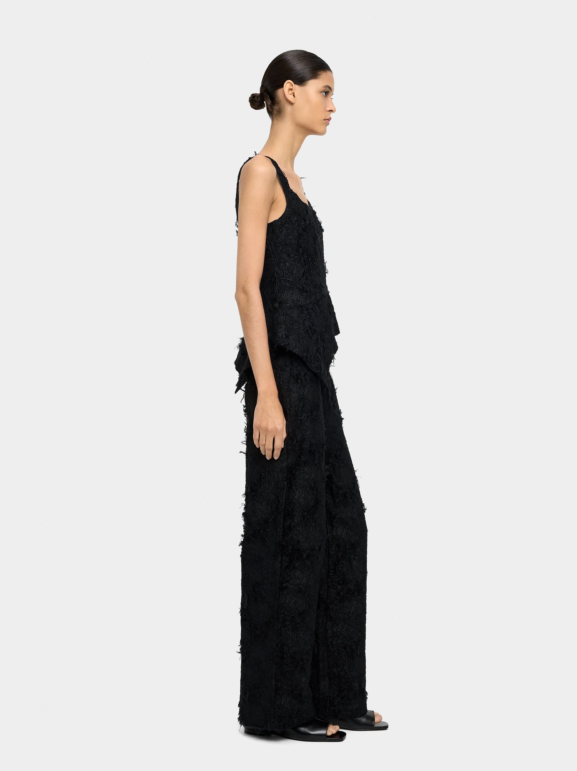 Pantalón Con Textura De Algodón
