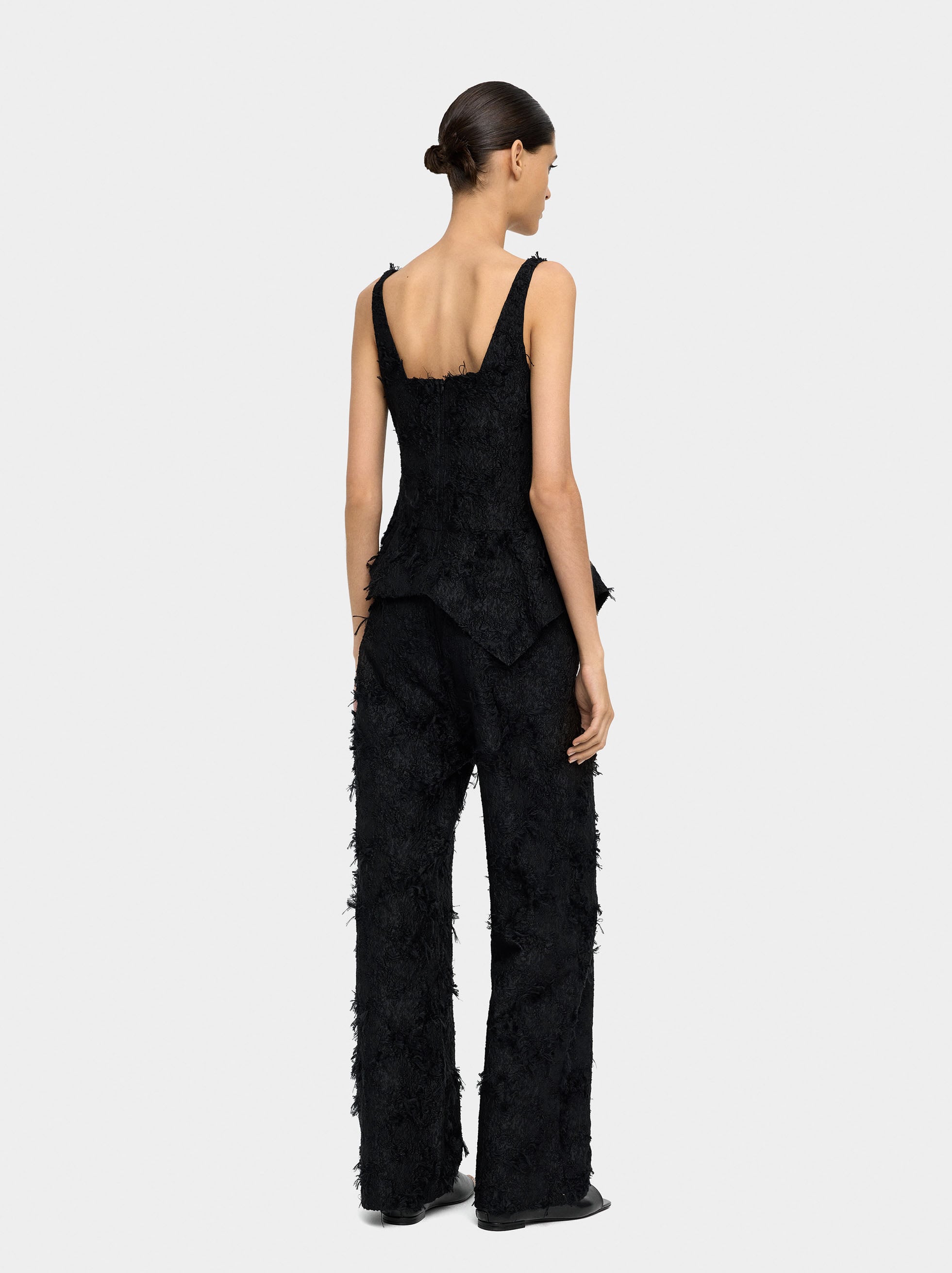 Pantalón Con Textura De Algodón