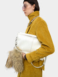 Bolso De Hombro De Piel Craquelada