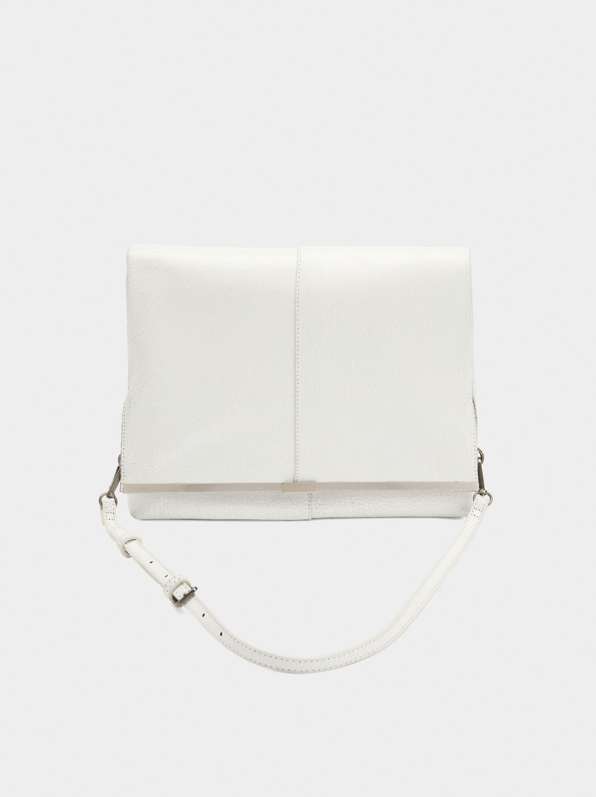 Bolso De Hombro De Piel Craquelada