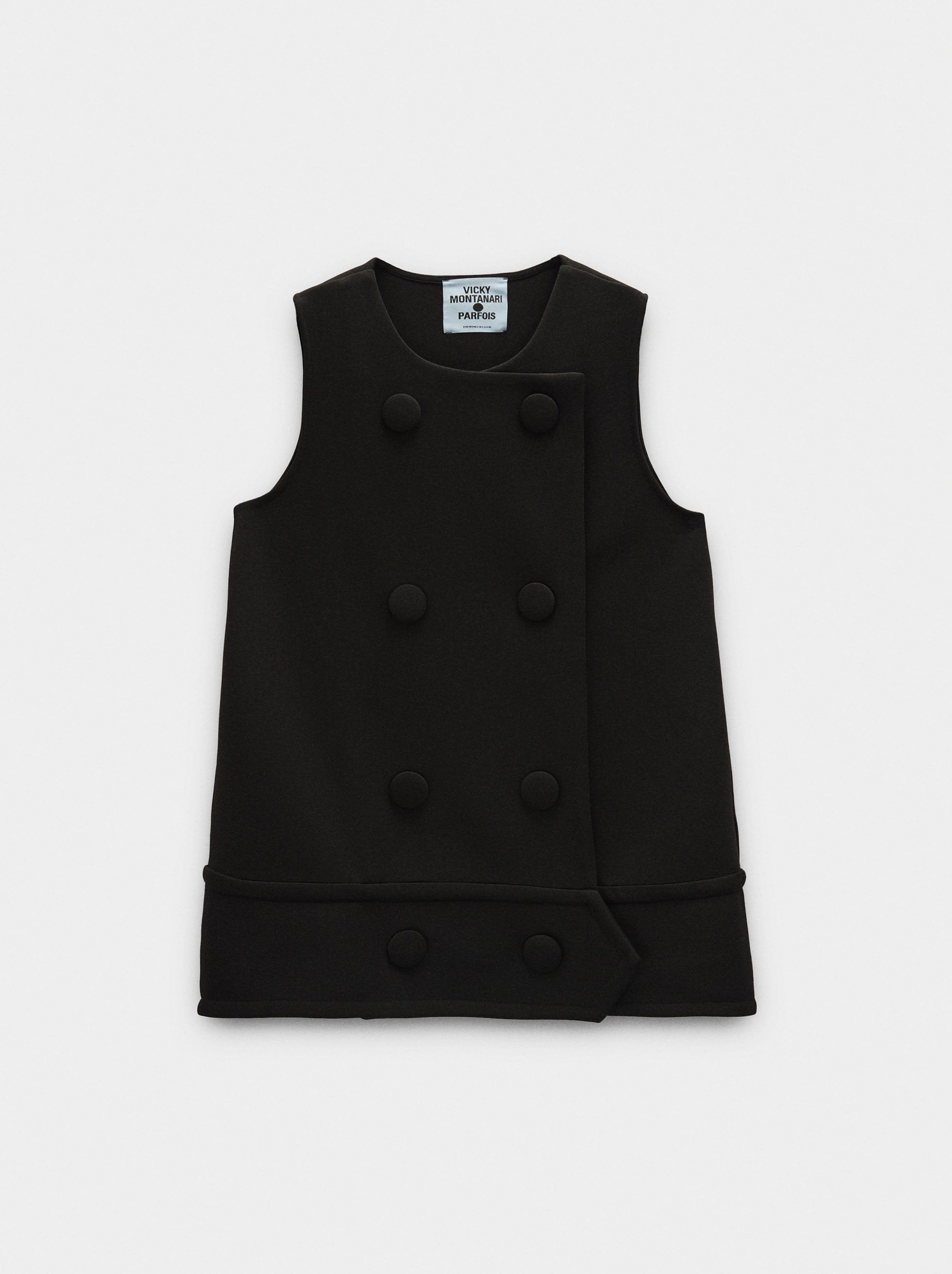 Vestido Corto Con Botones