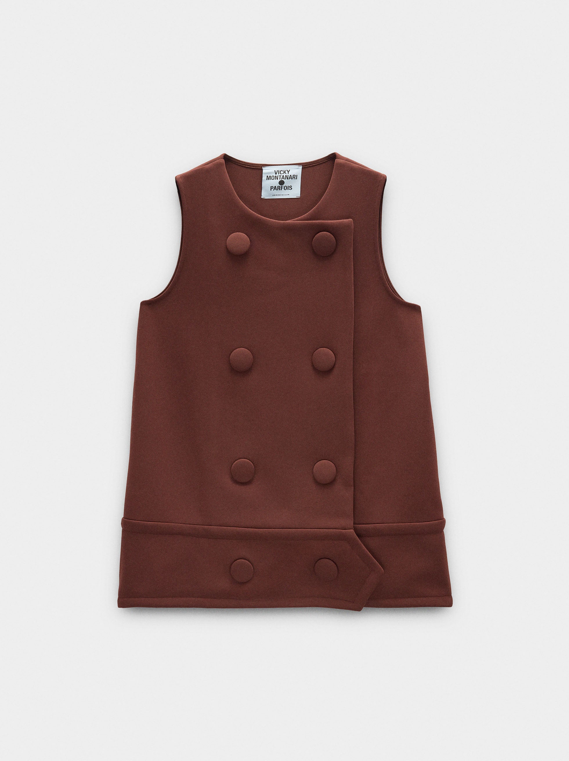 Vestido Corto Con Botones