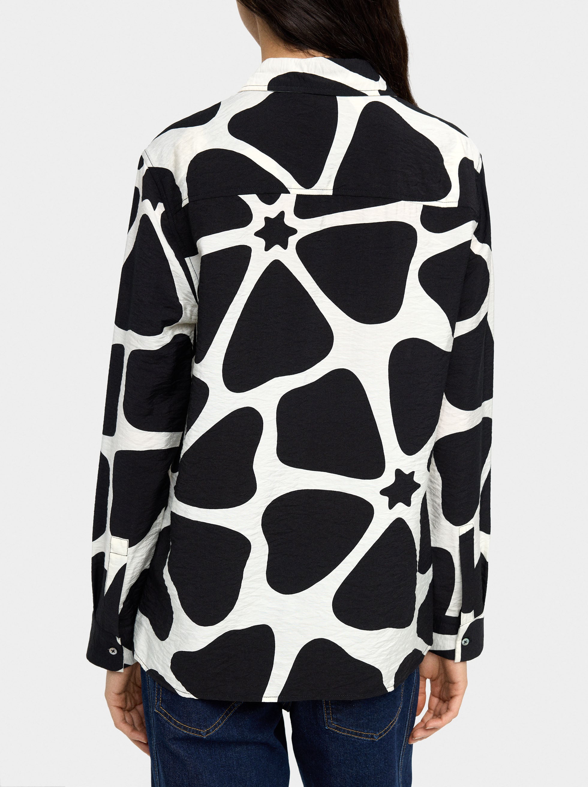 Camisa Estampada Efecto Arrugado