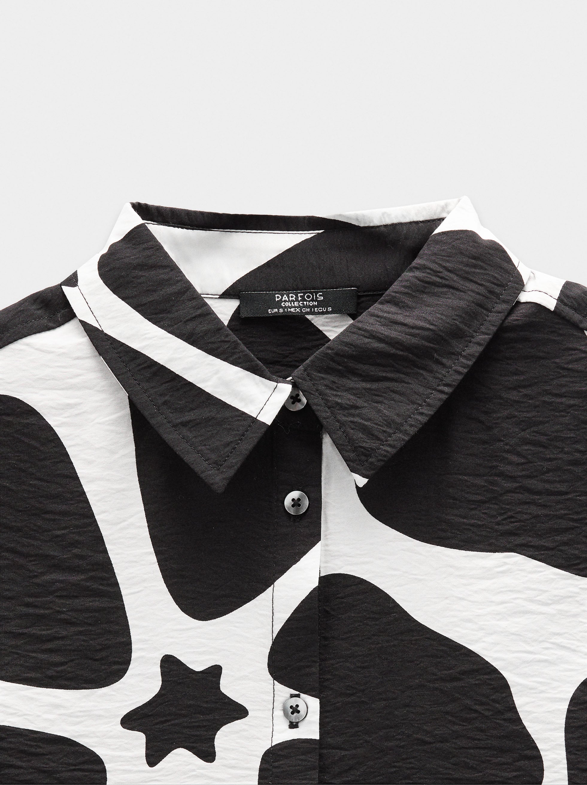 Camisa Estampada Efecto Arrugado