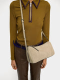 Bolso Bandolera Con Detalles De Piel