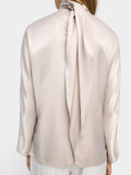 Blusa Satinada Con Cuello Alto