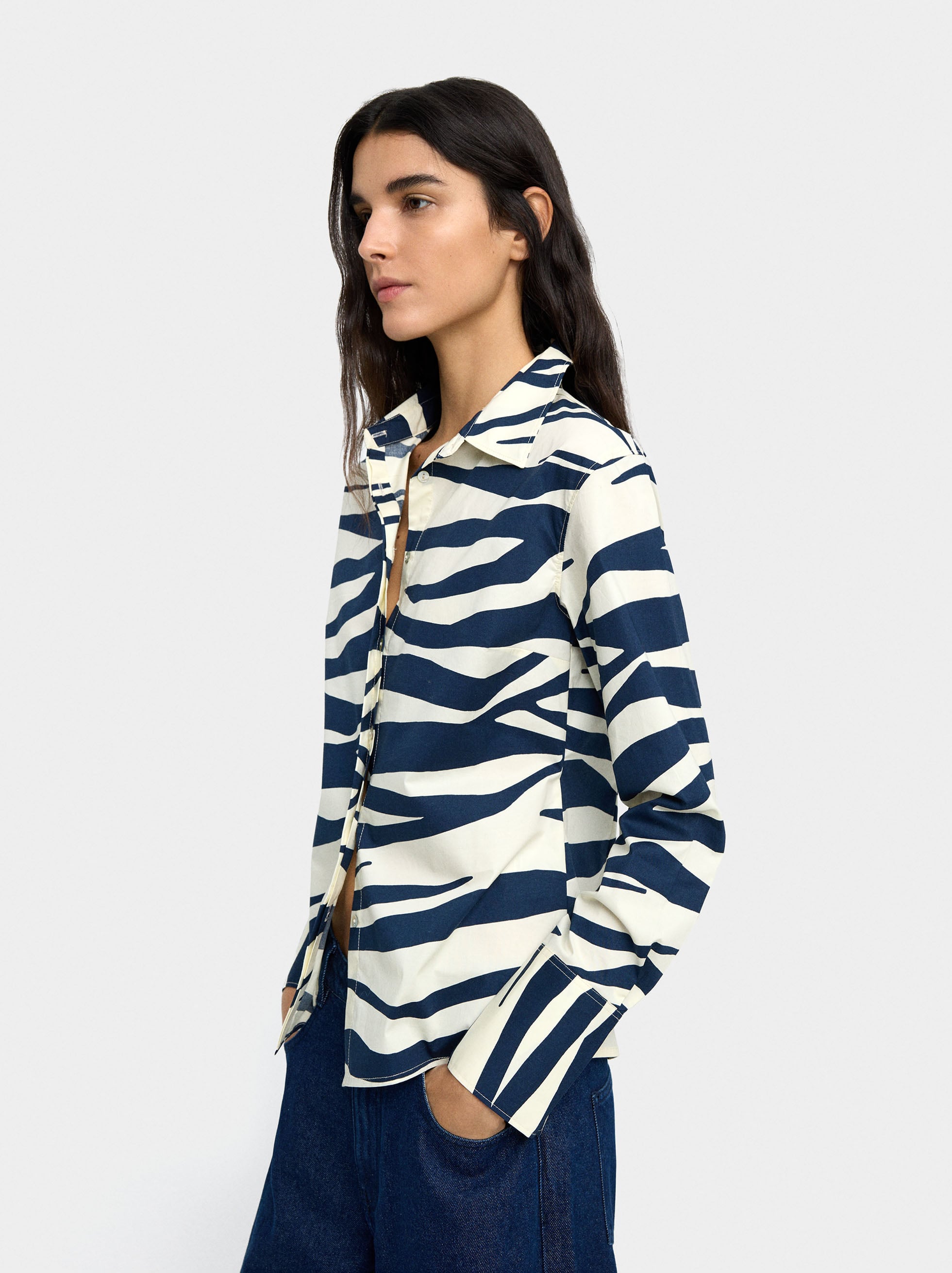 Camisa Estampada De Algodón