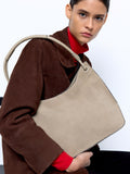 Bolso De Hombro Con Detalles De Piel