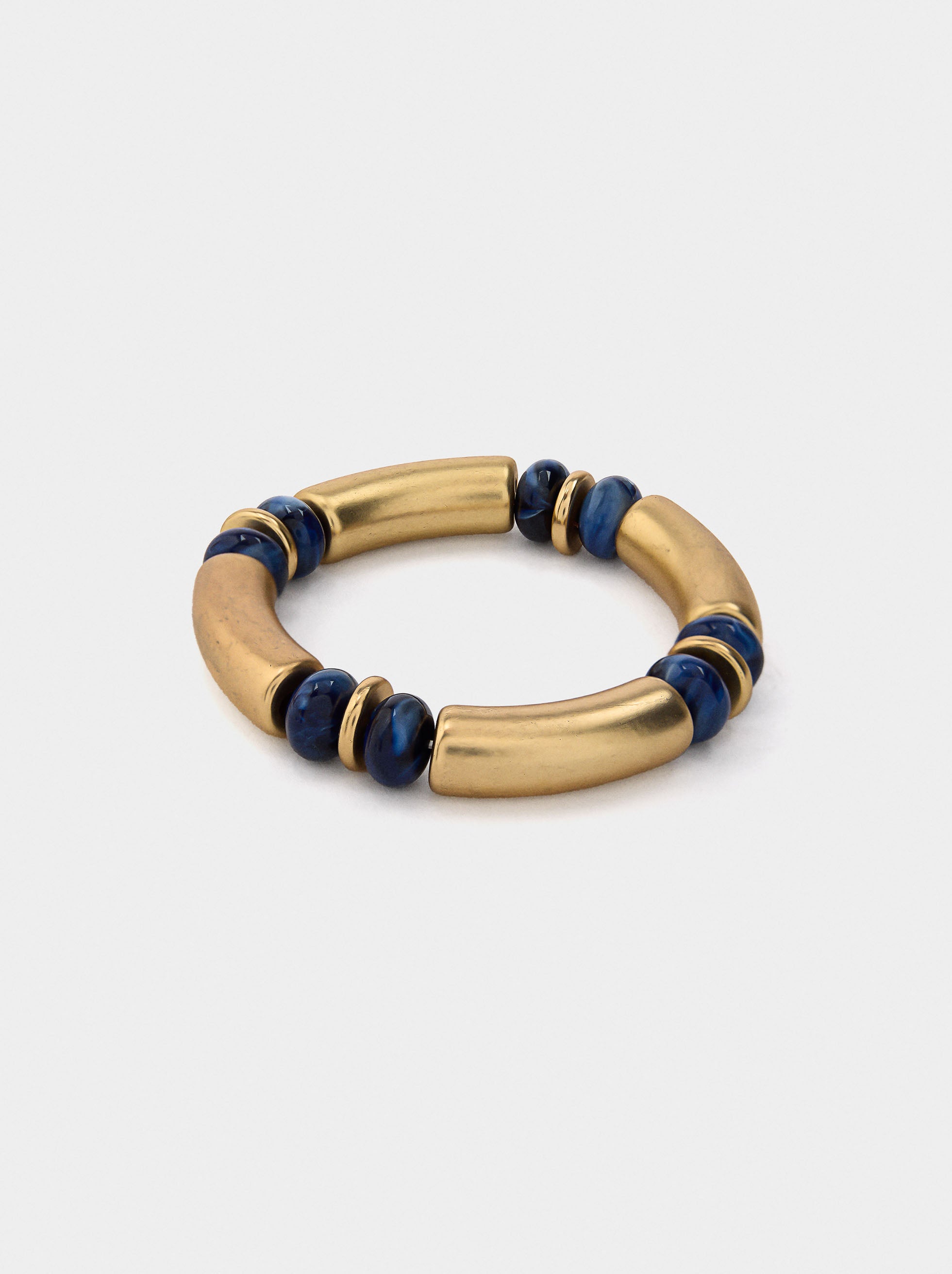 Pulsera Segmentada Cuentas Efecto Piedra
