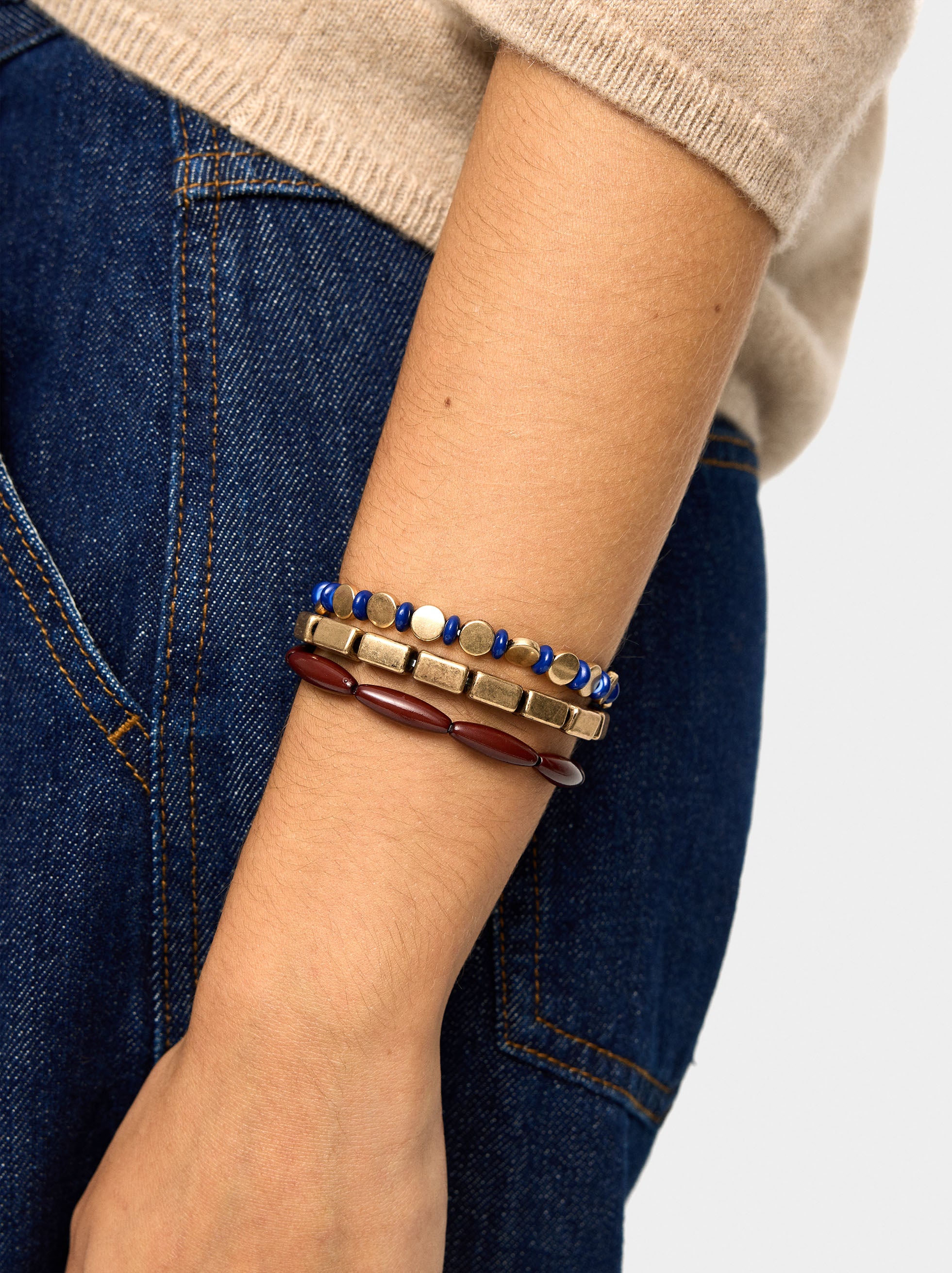 Set De Pulseras Elásticas Con Cuentas