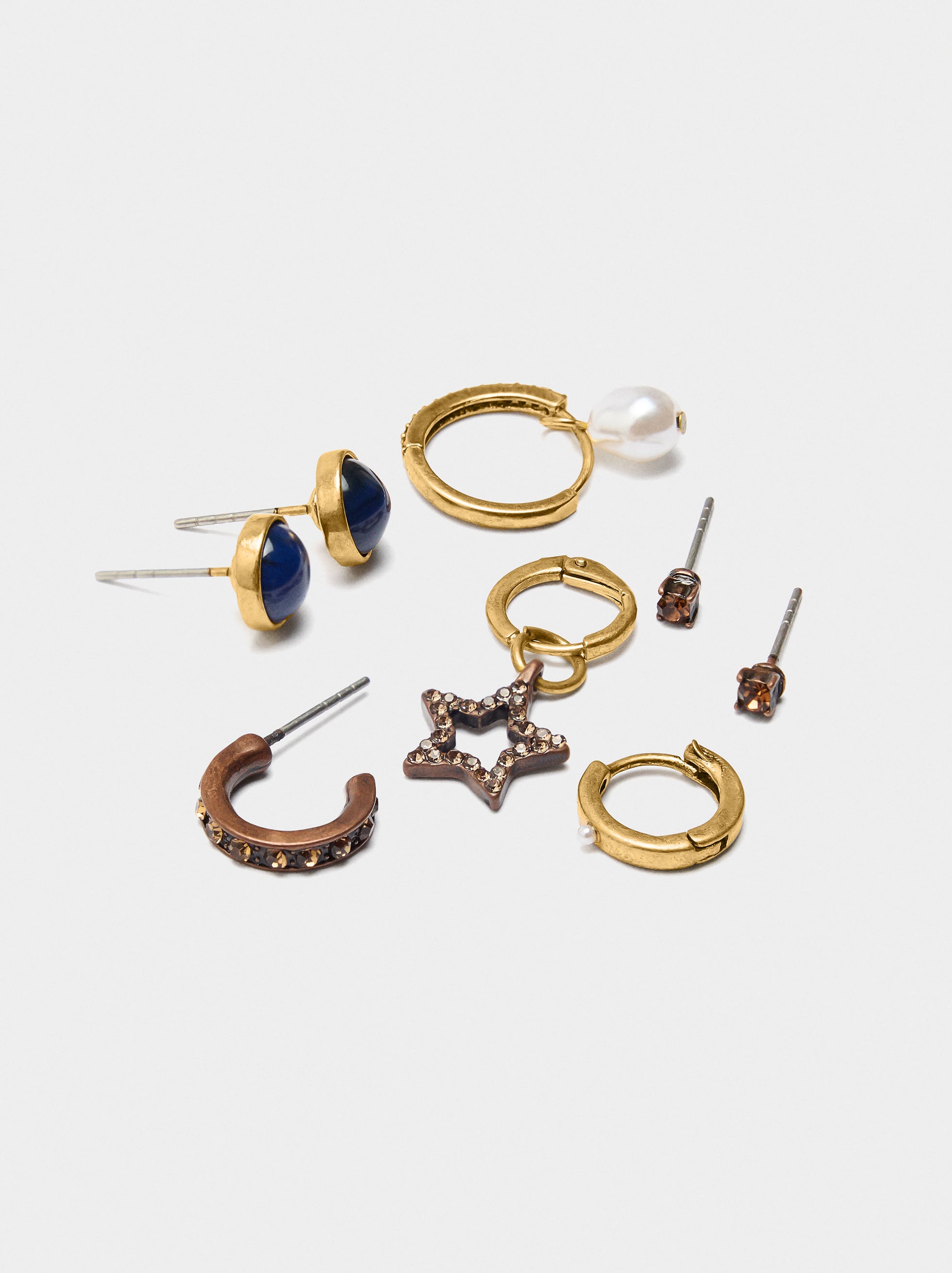 Set De Pendientes De Estrella Y Perla