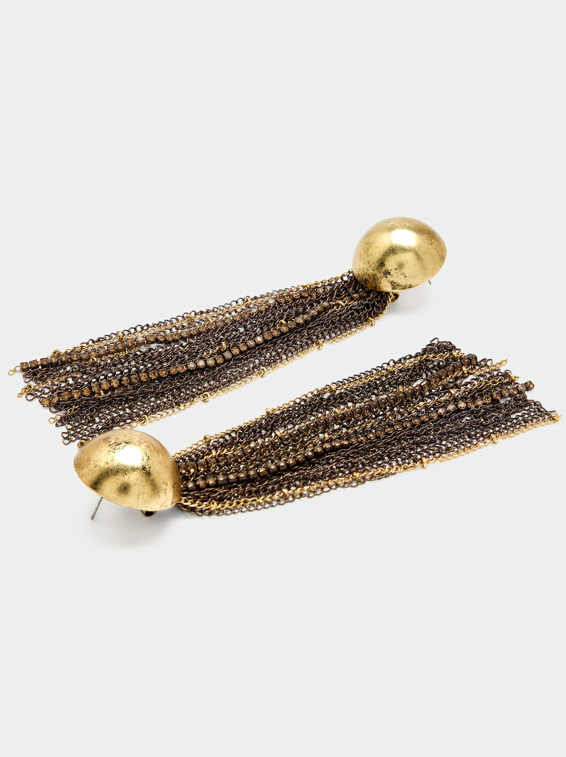 Pendientes Largos De Cadenas Y Cristales