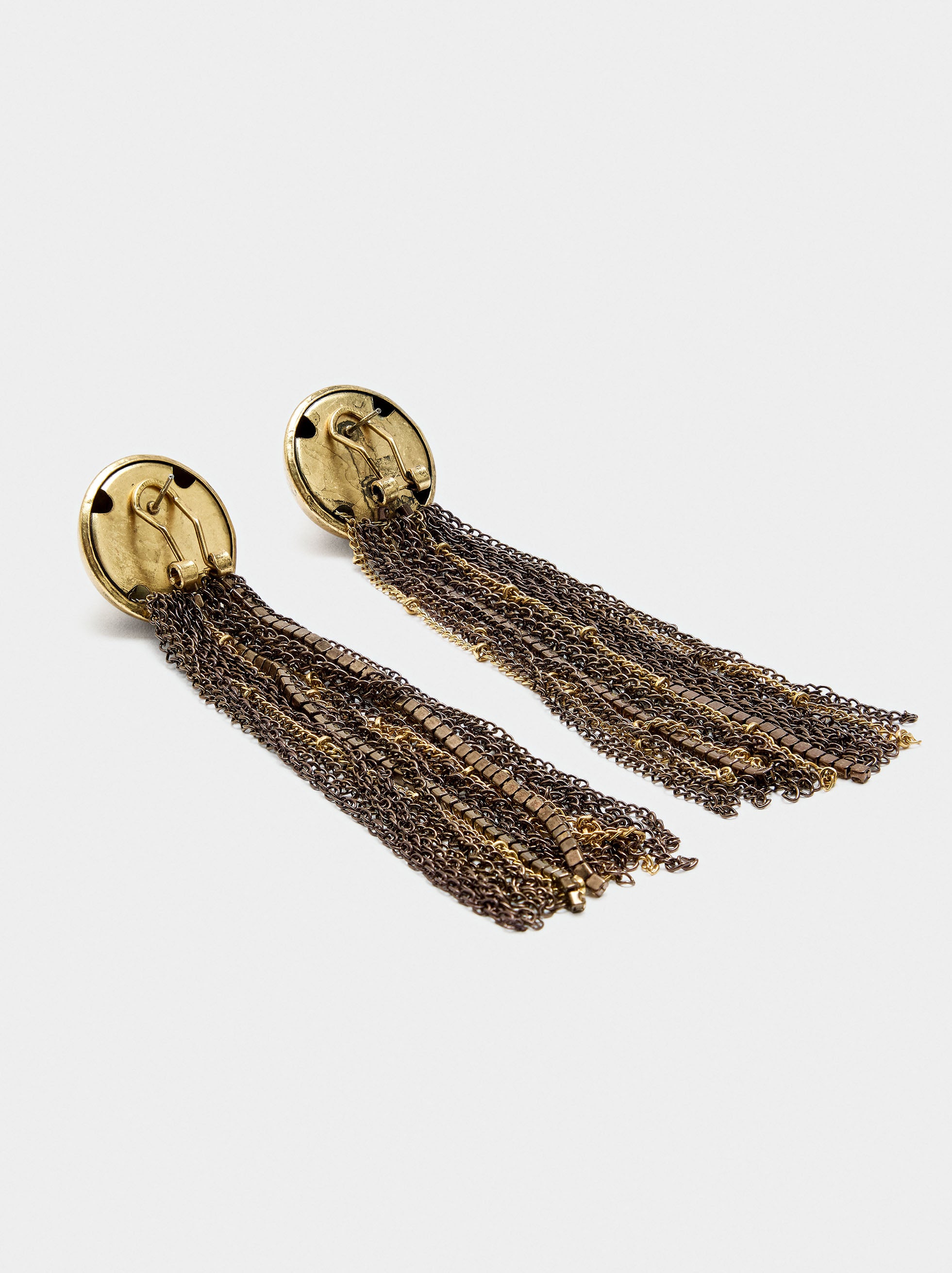 Pendientes Largos De Cadenas Y Cristales