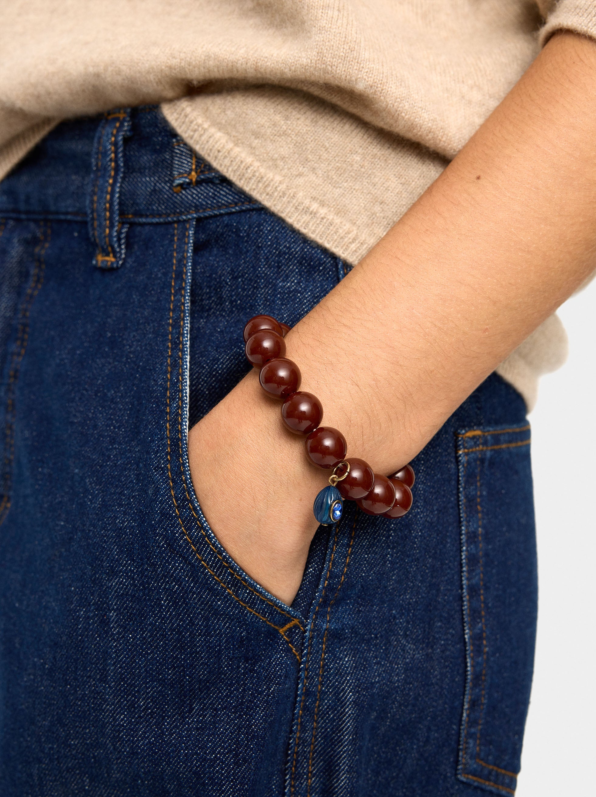 Pulsera De Cuentas Con Colgante