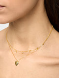 Collar Doble Colgante Corazón - Plata De Ley 925
