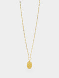 Collar De Eslabones Con Colgante Irregular - Plata De Ley 925