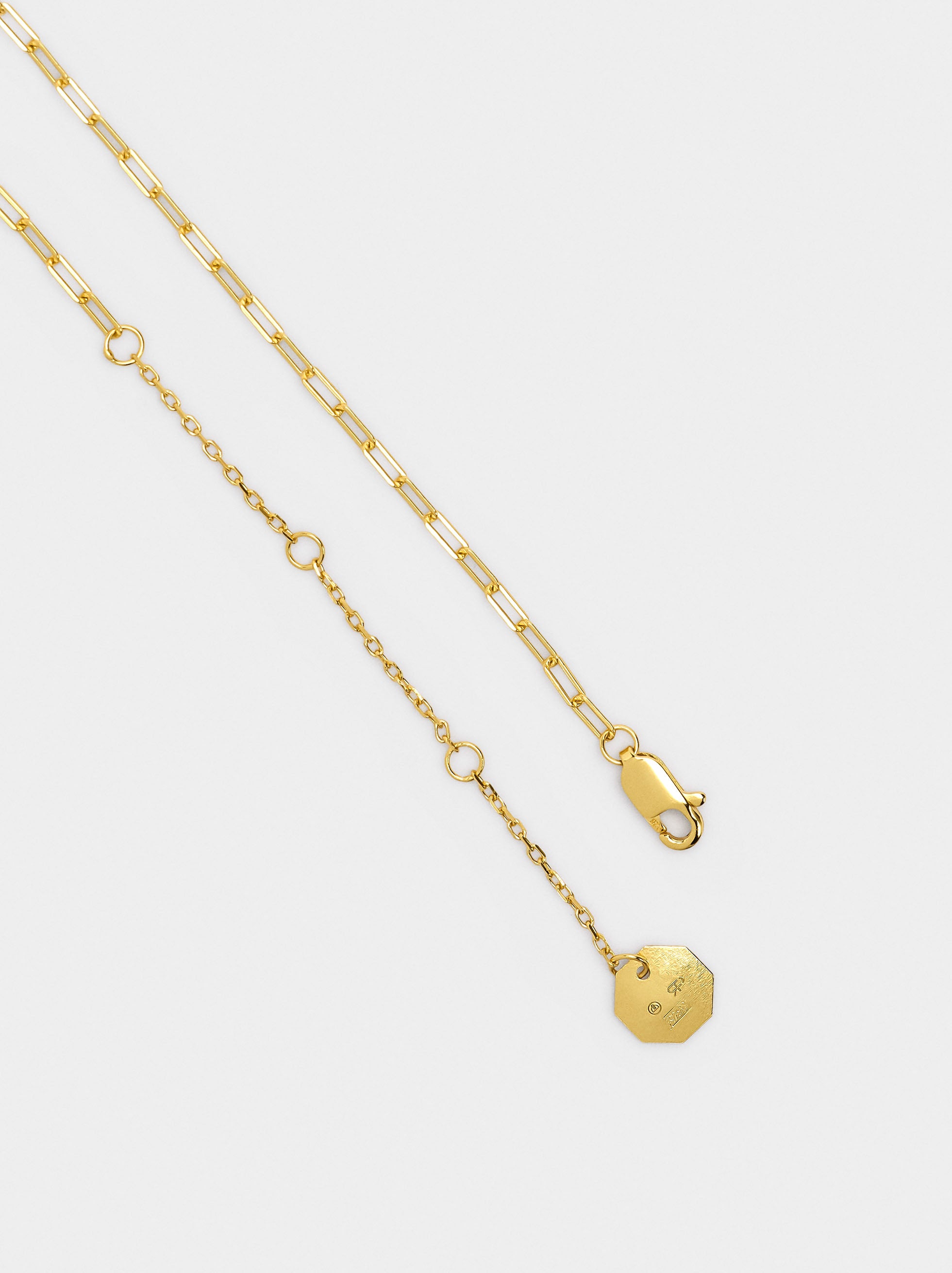 Collar De Eslabones Con Colgante Irregular - Plata De Ley 925