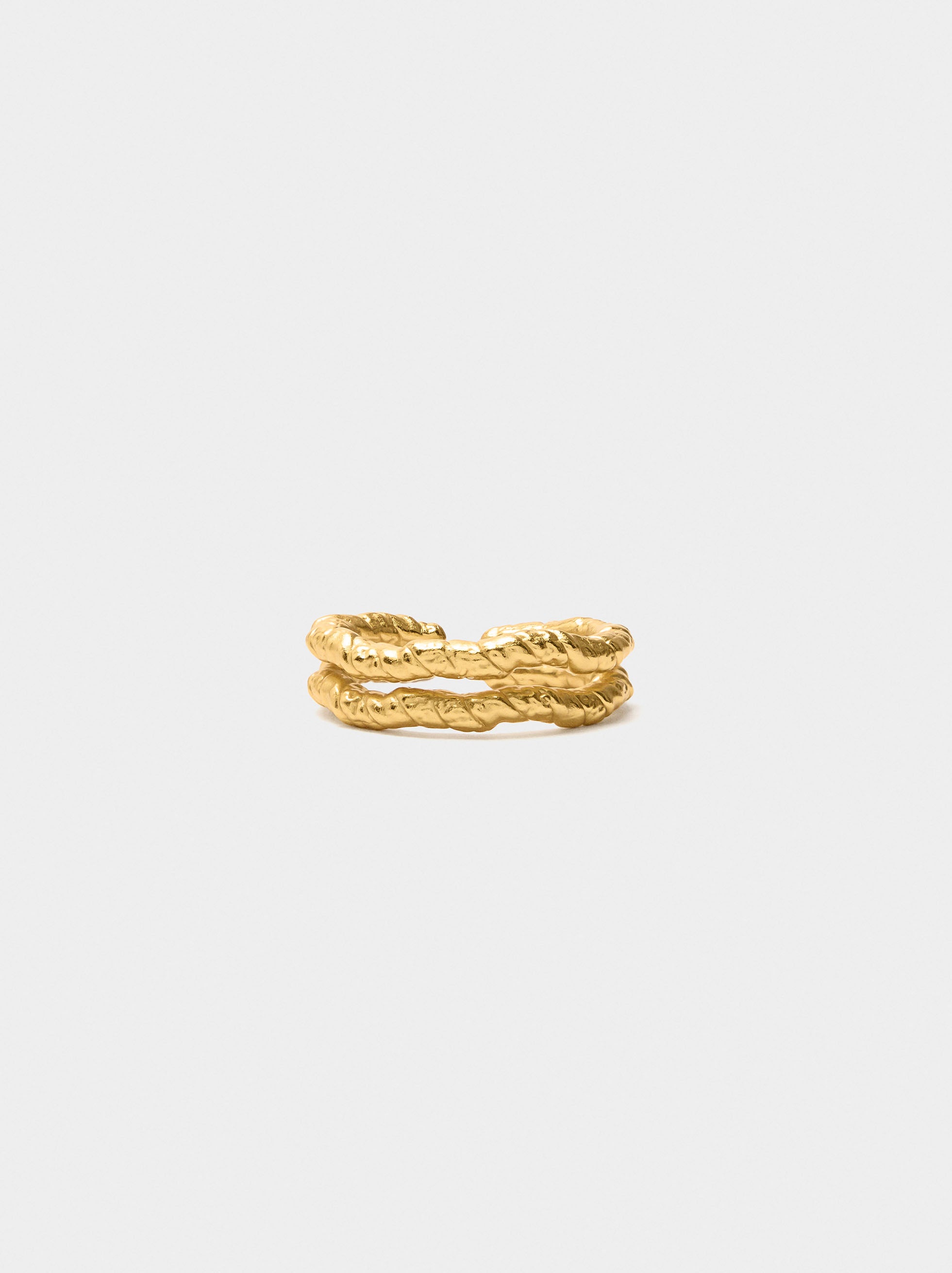 Anillo Irregular Con Efecto Doble De Plata De Ley 925