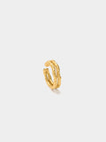 Anillo Irregular Con Efecto Doble De Plata De Ley 925