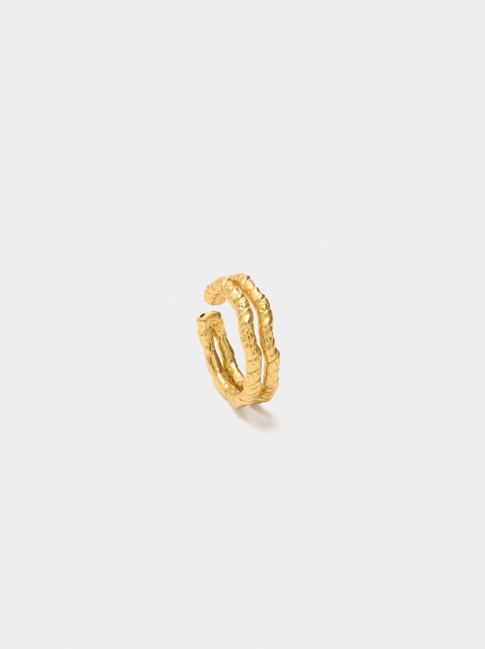 Anillo Irregular Con Efecto Doble De Plata De Ley 925