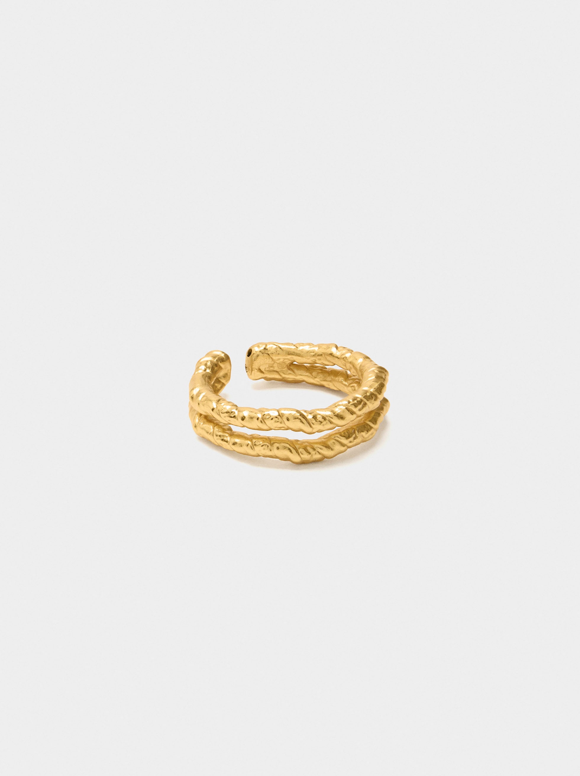 Anillo Irregular Con Efecto Doble De Plata De Ley 925