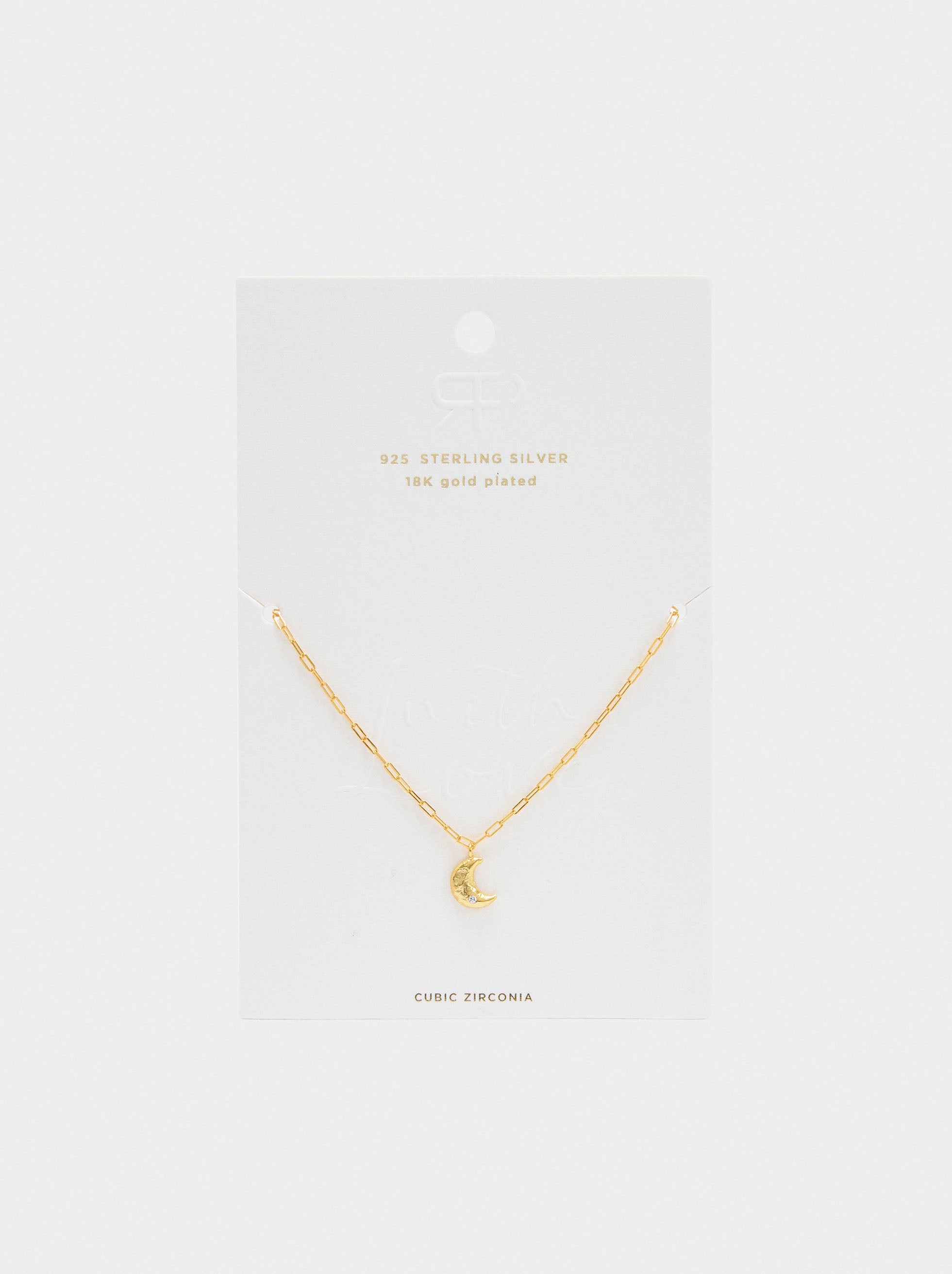Collar Luna Con Circonia - Plata De Ley 925