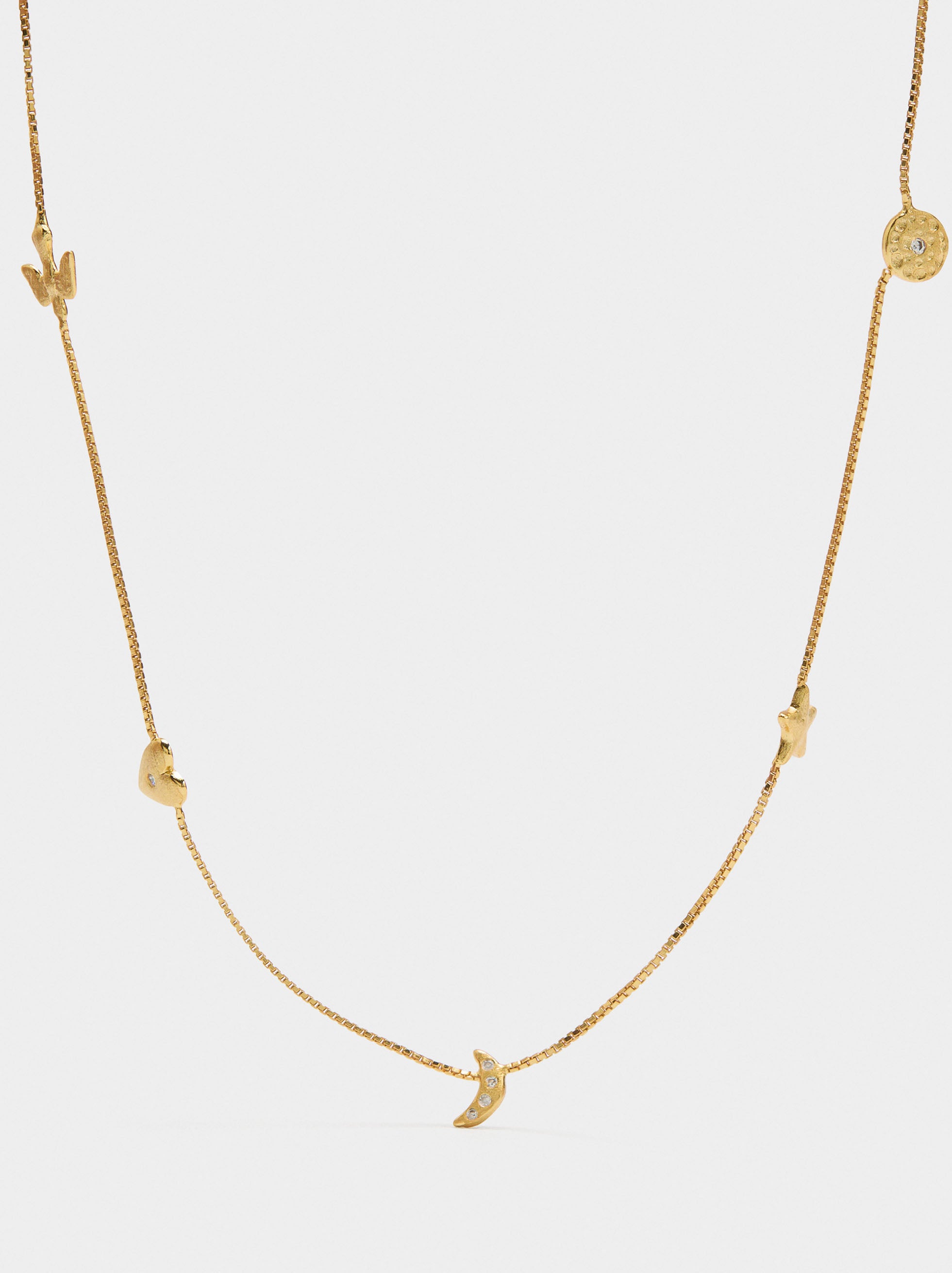 Collar Charms Con Circonitas - Plata De Ley 925