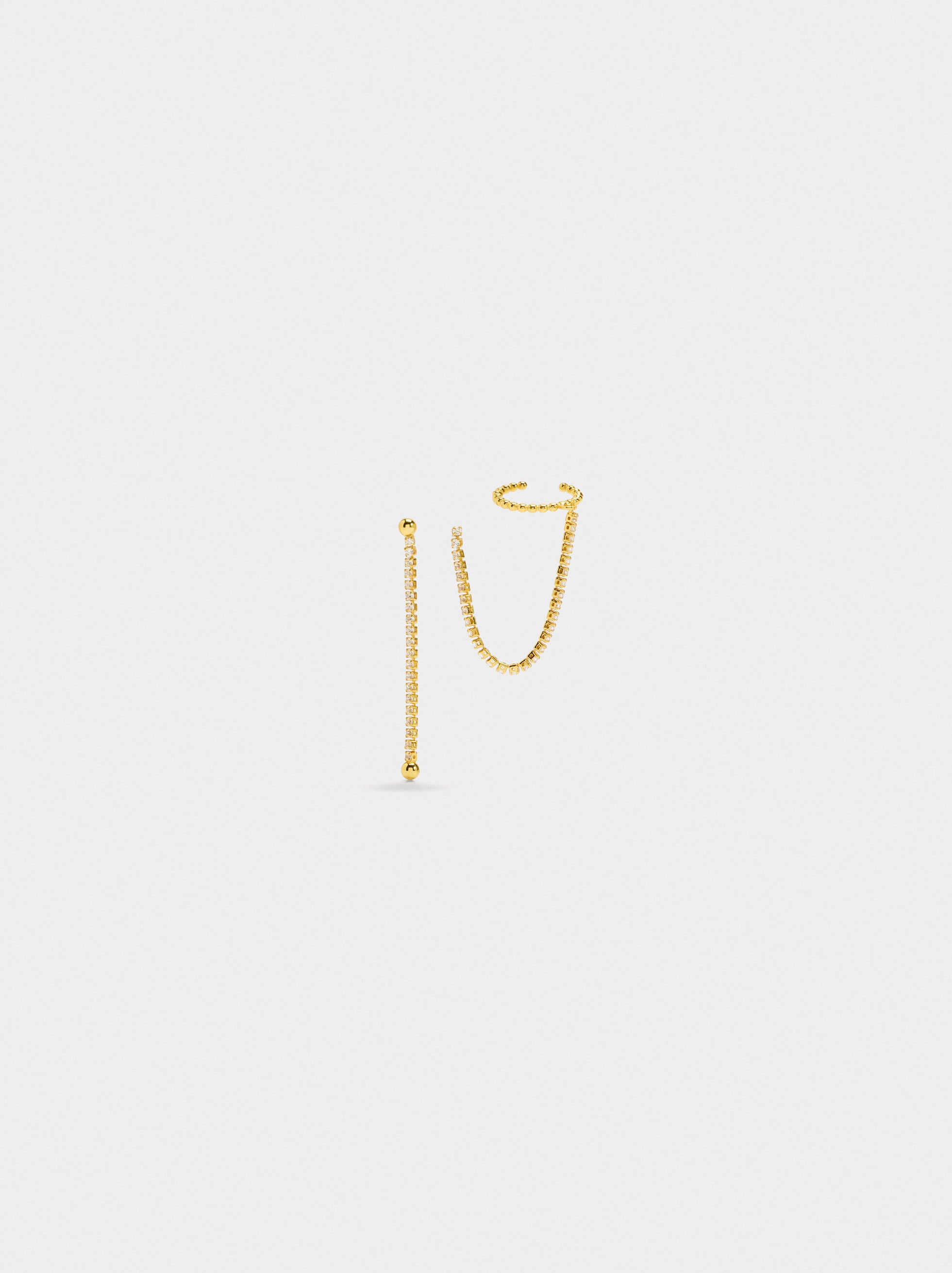 Pendientes Earcuff Con Circonitas - Plata De Ley 925