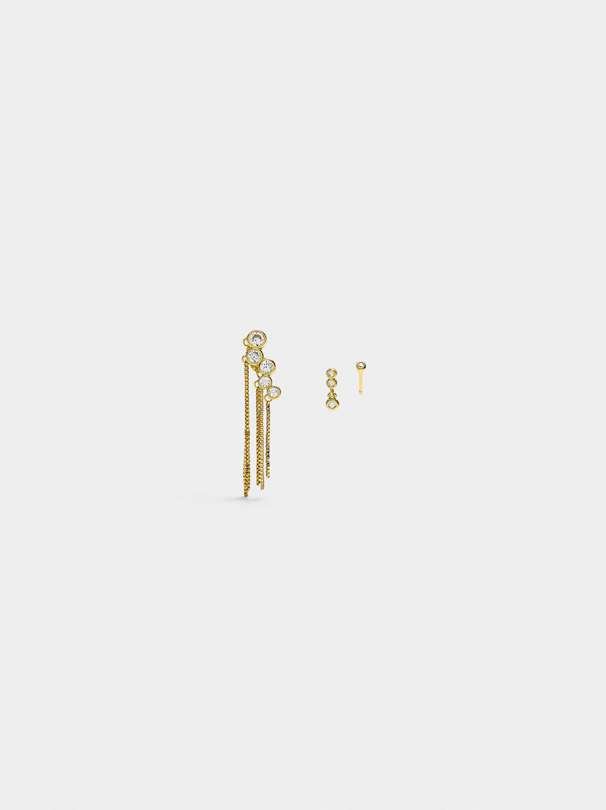 Set De Pendientes Con Circonitas - Plata De Ley 925