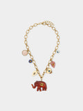 Collar De Eslabones Con Colgante De Elefante