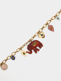 Collar De Eslabones Con Colgante De Elefante