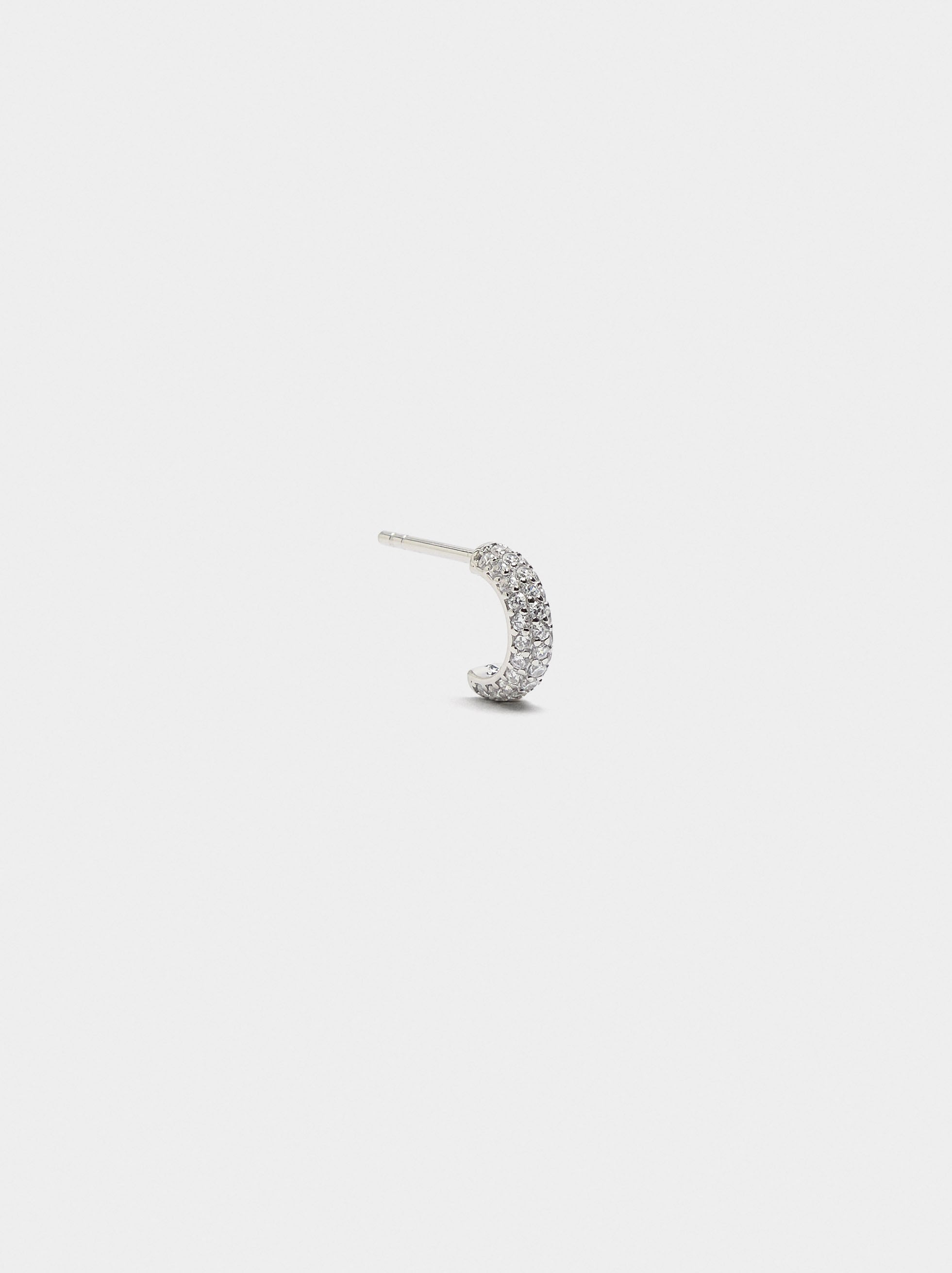 Argolla Individual Con Circonitas - Plata De Ley 925