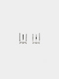 Pendientes Efecto Triple Circonitas - Plata De Ley 925