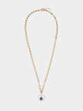 Collar De Eslabones Con Colgante De Corazón Y Cristal