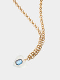 Collar De Eslabones Con Colgante De Corazón Y Cristal