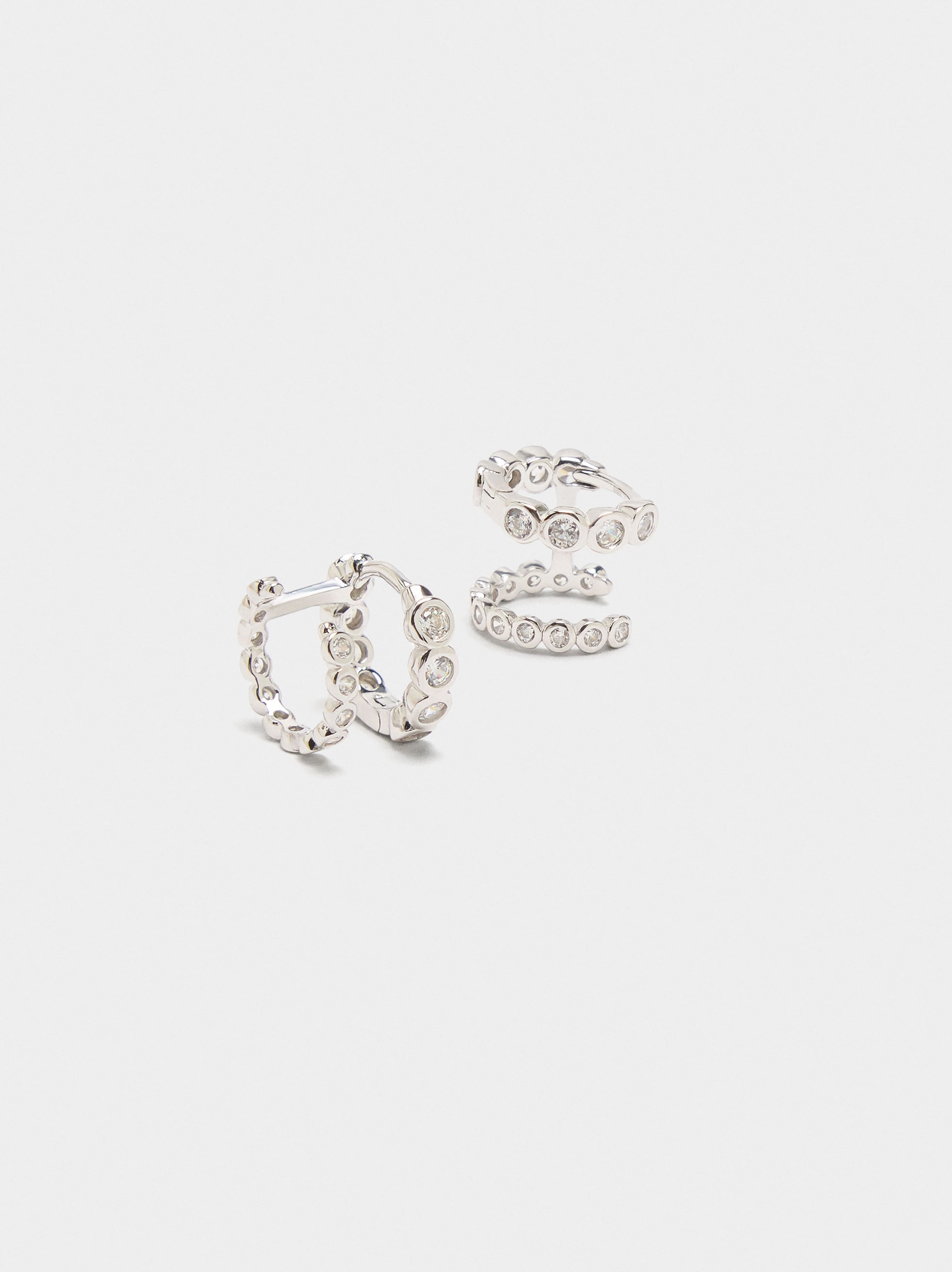 Aros Con Circonias - Plata De Ley 925
