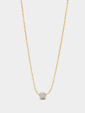Collar Colgante Redondo Con Circonitas - Plata De Ley 925