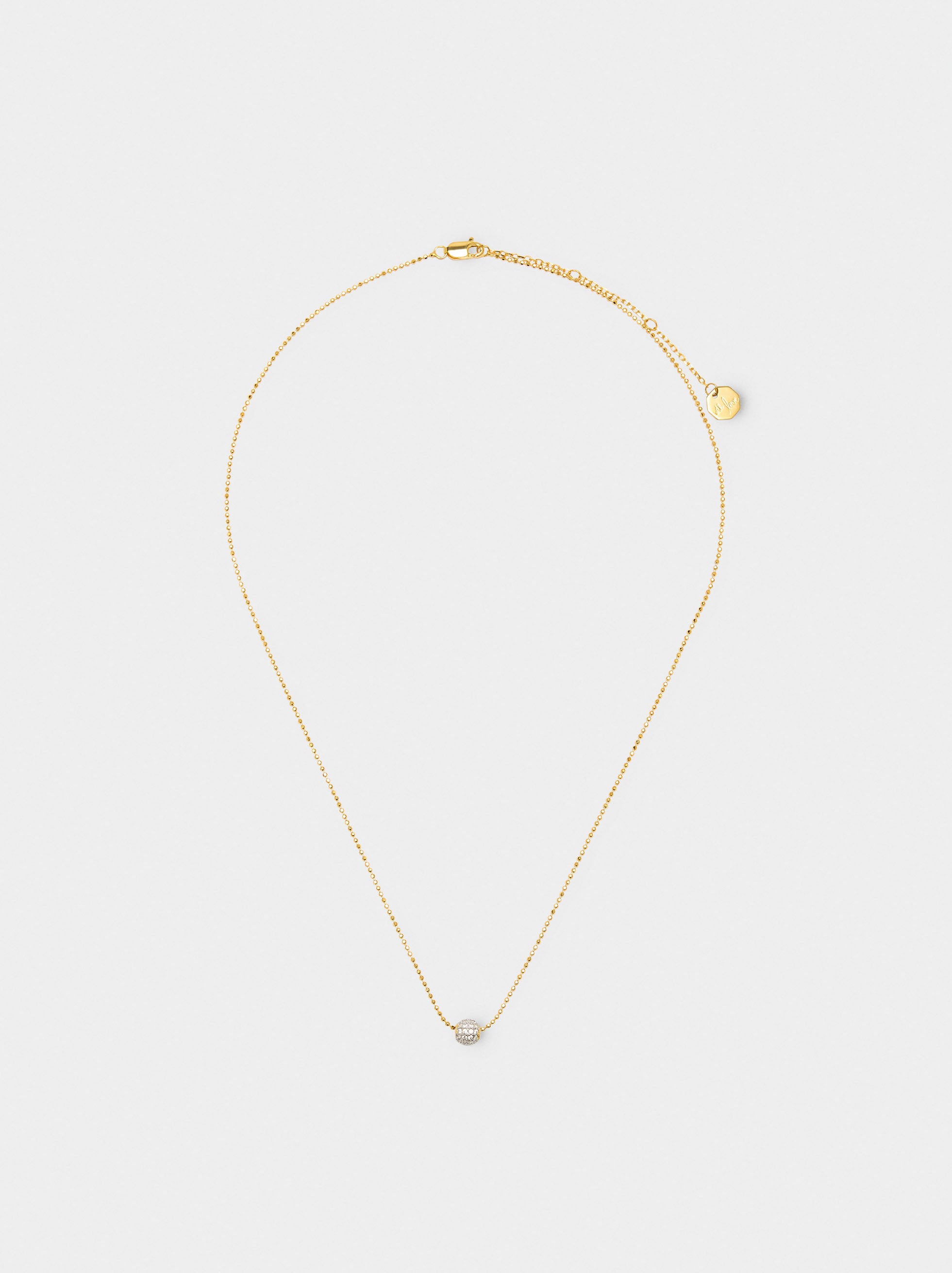 Collar Colgante Redondo Con Circonitas - Plata De Ley 925