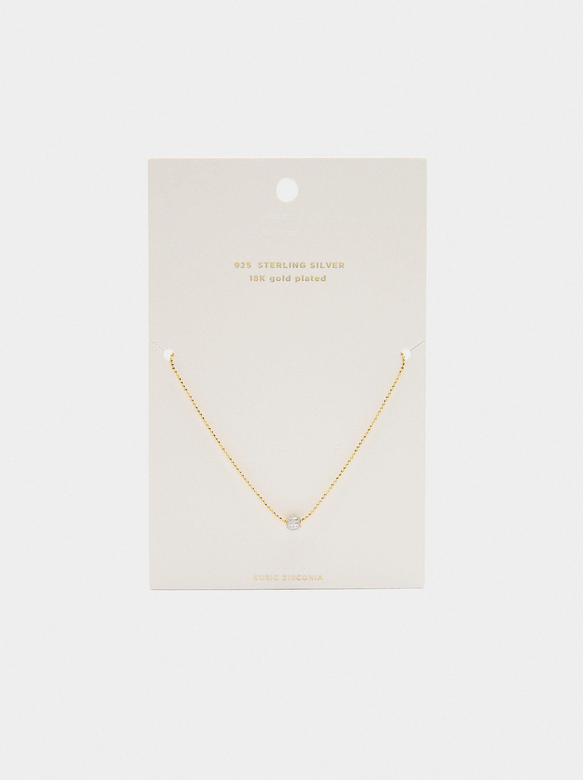 Collar Colgante Redondo Con Circonitas - Plata De Ley 925