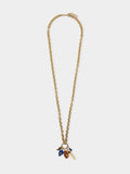 Collar De Eslabones Colgante De Piedras Y Resina