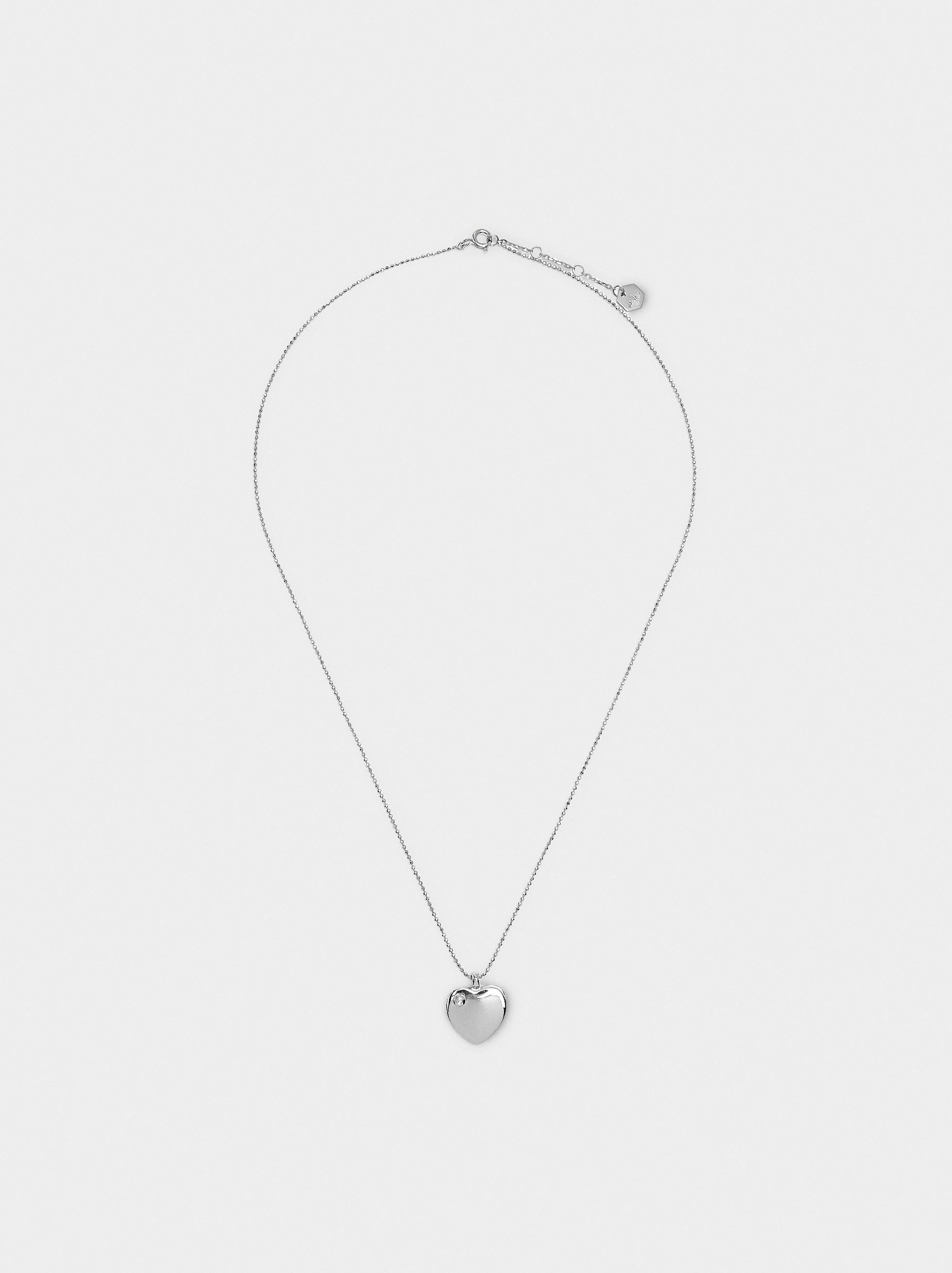 Collar Colgante Con Corazón – Plata De Ley 925