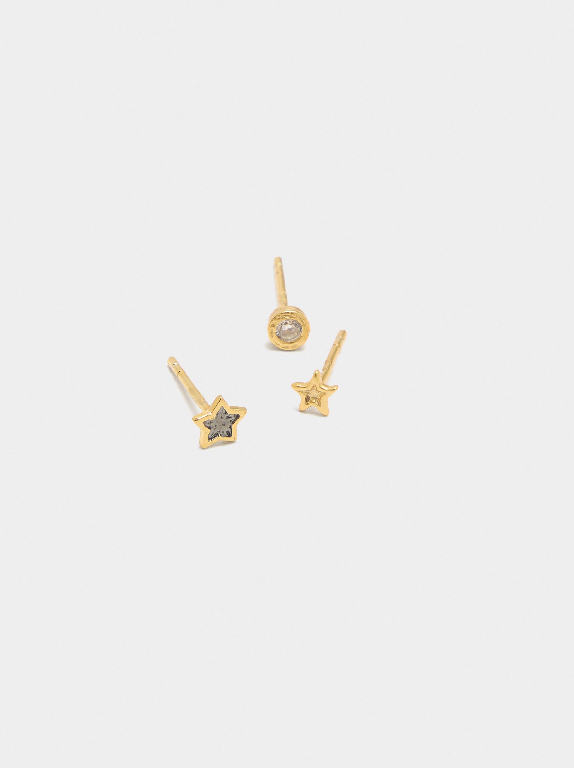 Set De Pendientes Con Circonitas - Plata De Ley 925