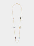 Collar Largo De Cuentas De Resina Y Piedras