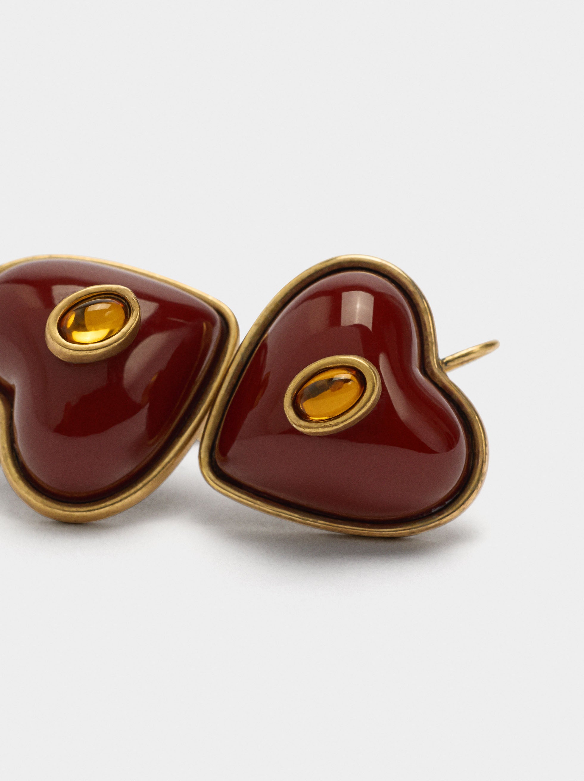 Pendientes De Corazones De Resina
