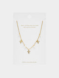 Collar Con Cruces Y Perlas De Agua Dulce - Plata De Ley 925
