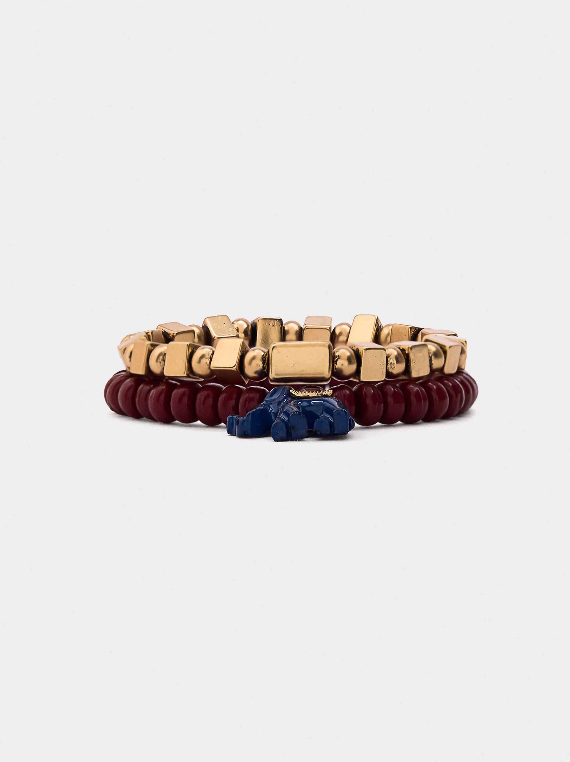 Set De Pulseras Elásticas Con Piedras